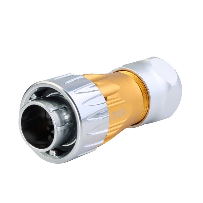 CNLINKO DH-24 RJ45 Connectors, 8P8C Dual Port Connector, Circular Connector for Network Connections, Panel Mount Receptacles Socket, IP68 Waterproof Connector, M24 Signal Connectors (RJ45 Set) - Image 2